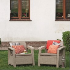 KETER. Set doua fotolii de gradina cappuccino Corf..